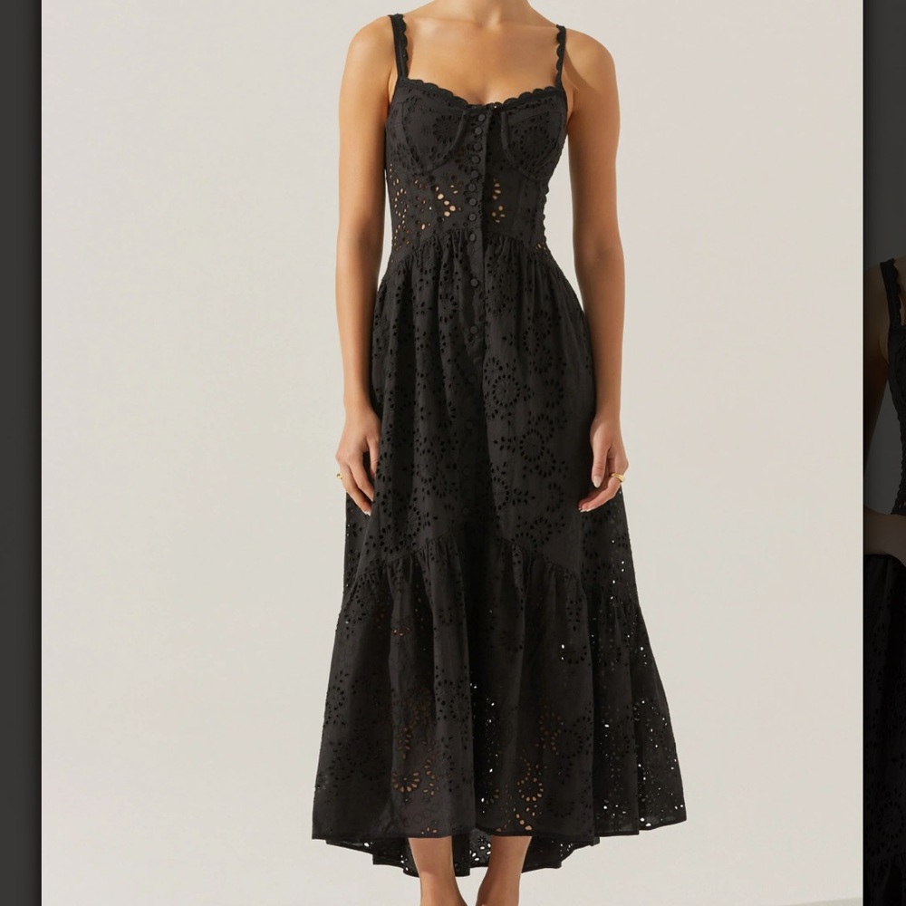 ASTR the Label Black Eyelet Maxi Dress